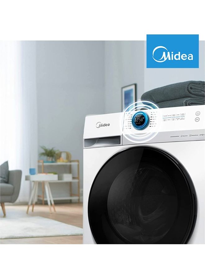 Midea - 10KG Front Load Smart Washing Machine With Lunar Dial, 1400 RPM, 14 Programs, Fully Automatic Washer With Wide Door, Digital LED Display,Child Lock, Steam Care, Wi-Fi Connectivity 10 kg MF200W100WBW White - Image 1