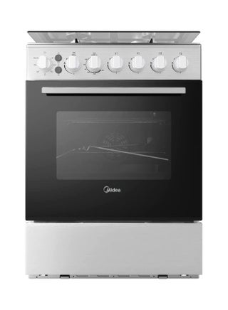 Freestanding Cooker With Convection Fan Gas 4 Burners Automatic Ignition & Full Safety Cast Iron Pan Support Double Knob For Grill & Oven Control EME6060-C Silver - v1670671872/N53371848A_1