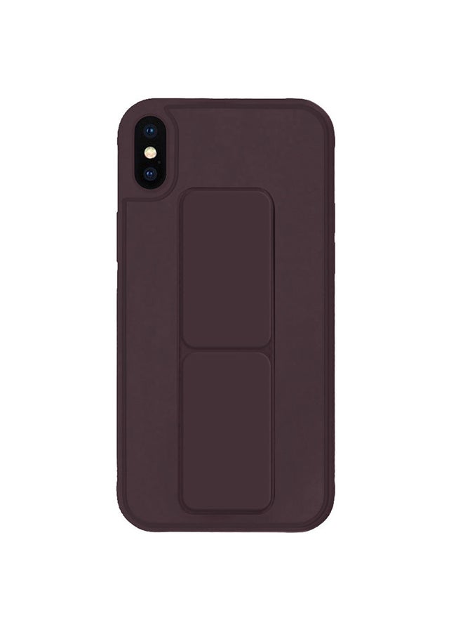 MARGOUN - Protective Case Cover with Finger Grip Stand for Apple iPhone XS/X Maroon - Image 1