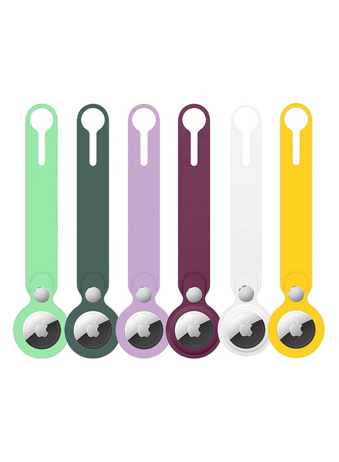 MARGOUN - 6-Piece Silicone Loop Anti-Lost AirTag Carry Case Keychain For Apple AirTags Multicolor - Image 1