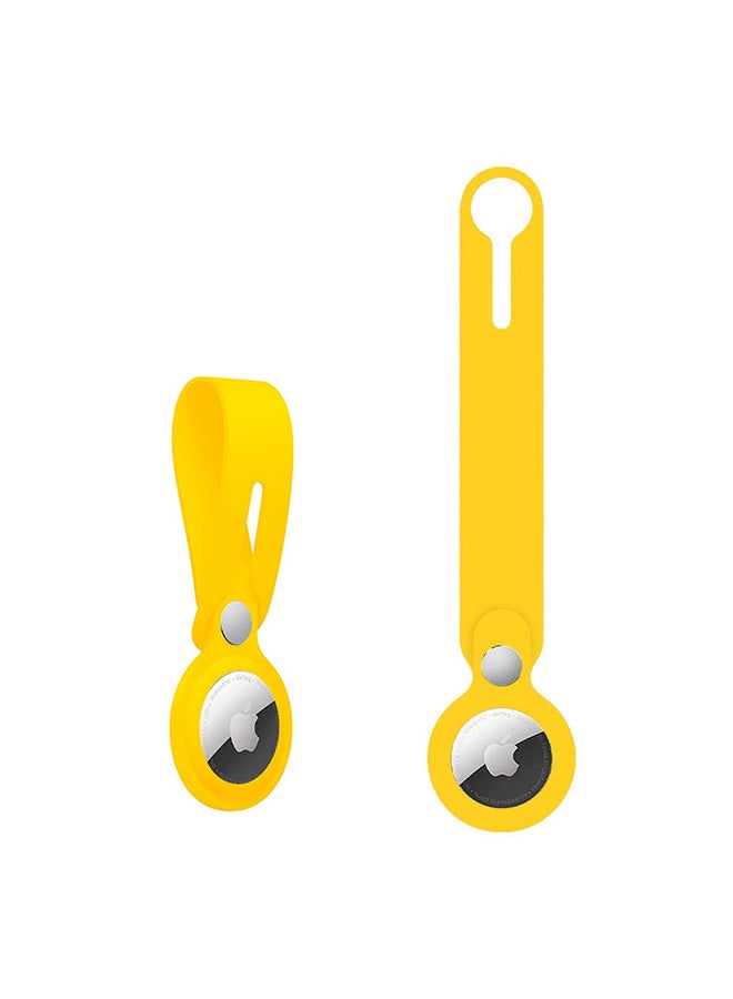 MARGOUN 4-Piece AirTag Case Silicone Loop Anti-Lost Carry Case Keychain For Apple AirTags Yellow  - Image 3