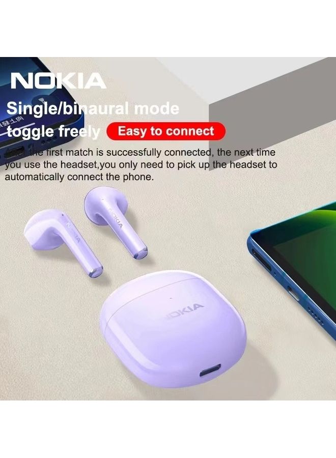 NOKIA - E3110 True Wireless Earphone Noise Reduction Touch Control HiFi Stereo Sound Headset BT 5.1 Earphones with Microphone Purple - Image 1