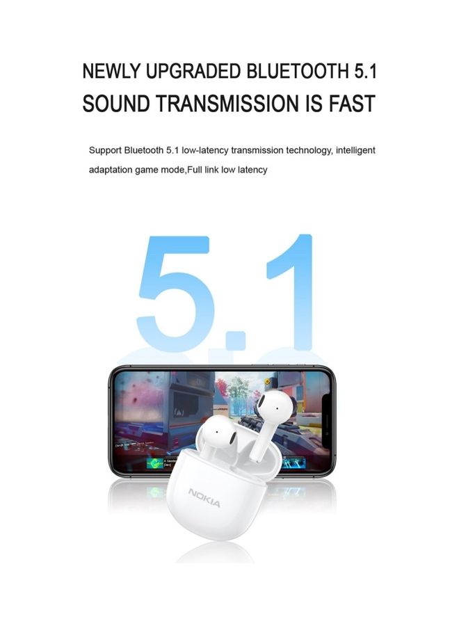 NOKIA - E3110 True Wireless Earphone Noise Reduction Touch Control HiFi Stereo Sound Headset BT 5.1 Earphones with Microphone Purple - Image 1