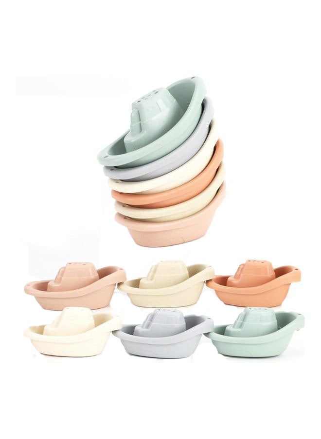Moon Stacking Boat 6 Pcs Nesting Baby Bath Toys For Girls & Boy 15 x 6.5 x 21cm - Image 1