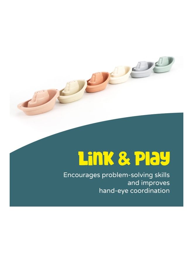 Moon Stacking Boat 6 Pcs Nesting Baby Bath Toys For Girls & Boy 15 x 6.5 x 21cm - Image 3