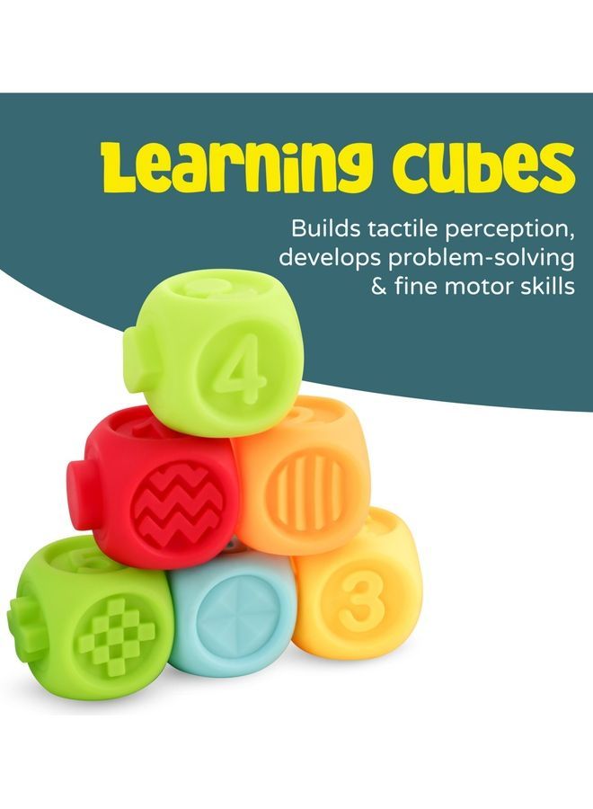 Moon Baby Learning Small Number Block Cubes & Animal Toys for Toddlers 4.5 x 1 x 4.5cm - Image 2