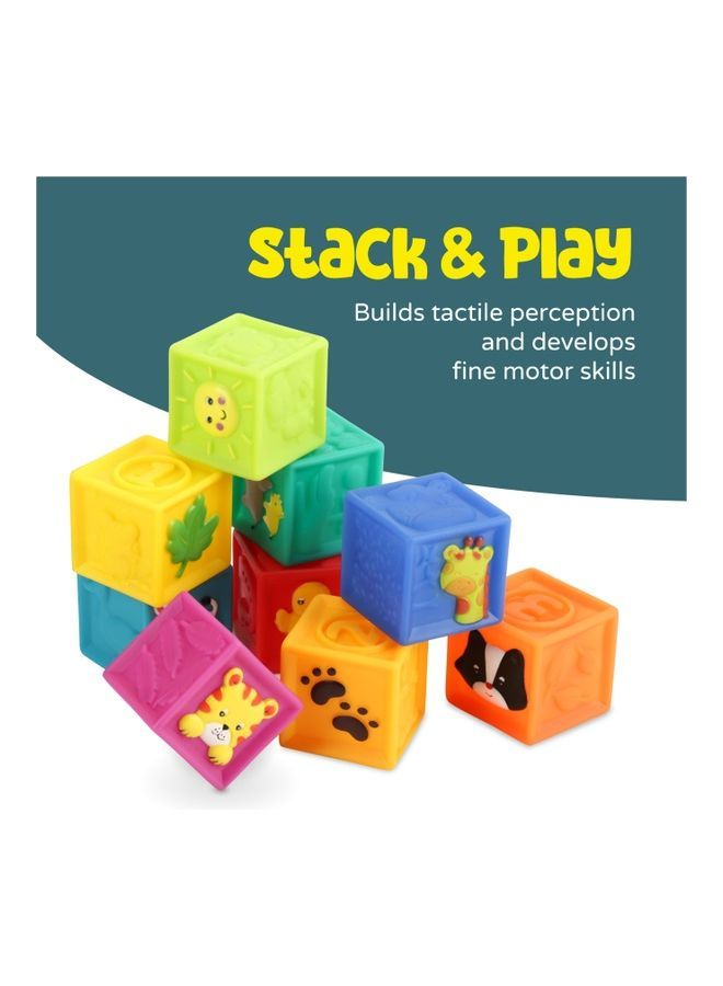 Moon Baby Stacking Sensory Toys Set Textured Balls Number Block Cubes & Animal For Toddlers 5 x 5 x 5cm - Image 2
