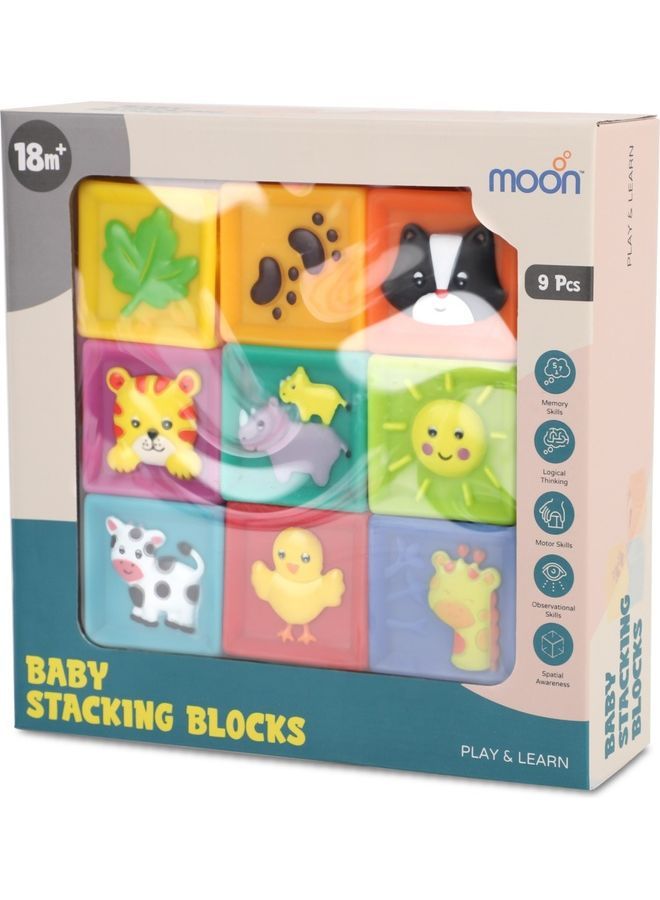 Moon Baby Stacking Sensory Toys Set Textured Balls Number Block Cubes & Animal For Toddlers 5 x 5 x 5cm - Image 5