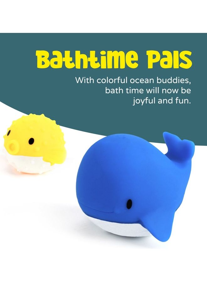 Moon Baby Aquatic Life Characters 5 Pcs Bath Fish Toys For Toddlers 18 x 1 x 27cm - Image 2