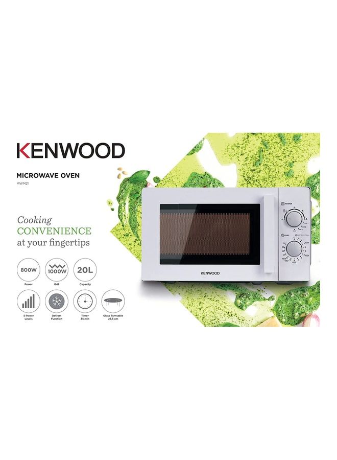 كينوود - ميكروويف بشواية 20 L 1000 W MWM21.000WH أبيض - Image 1