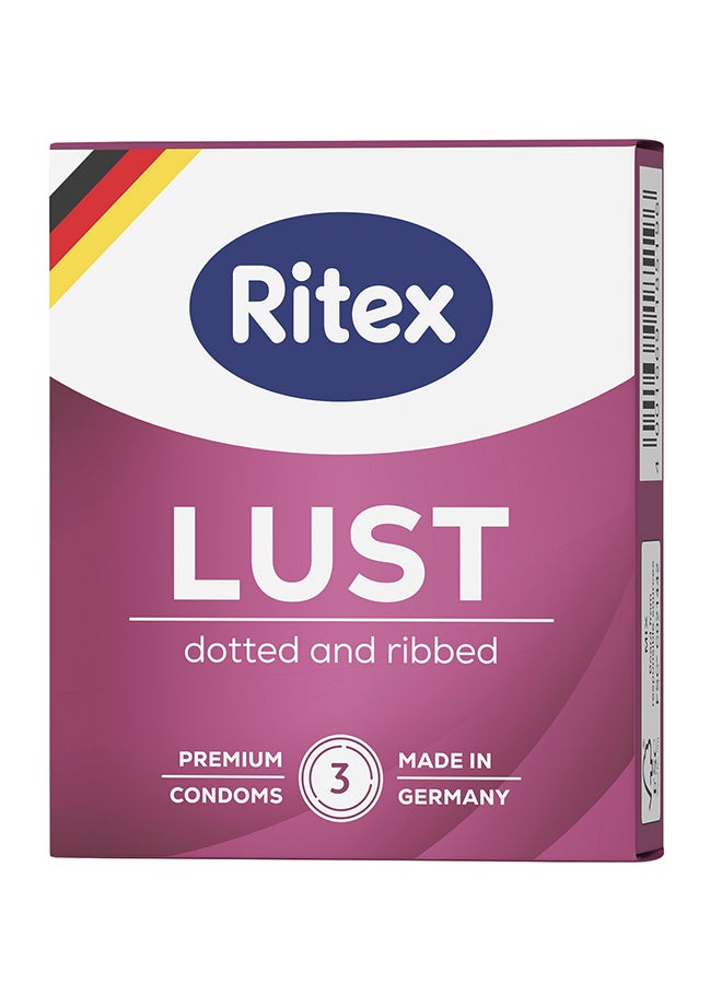 Ritex - condom LUST (dotted & ribbed) Pack of 3 - Image 1