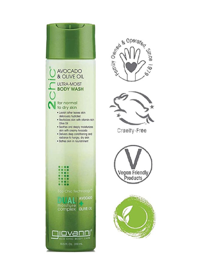 Giovanni 2chic Avocado and Olive Oil Ultra-Moist Body Wash 310ml  - Image 2