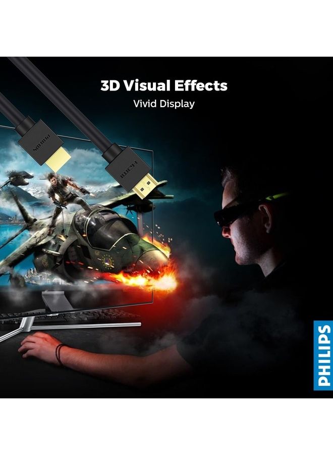 فيليبس كابل HDMI فائق السرعة 8K أسود أسود - Image 3
