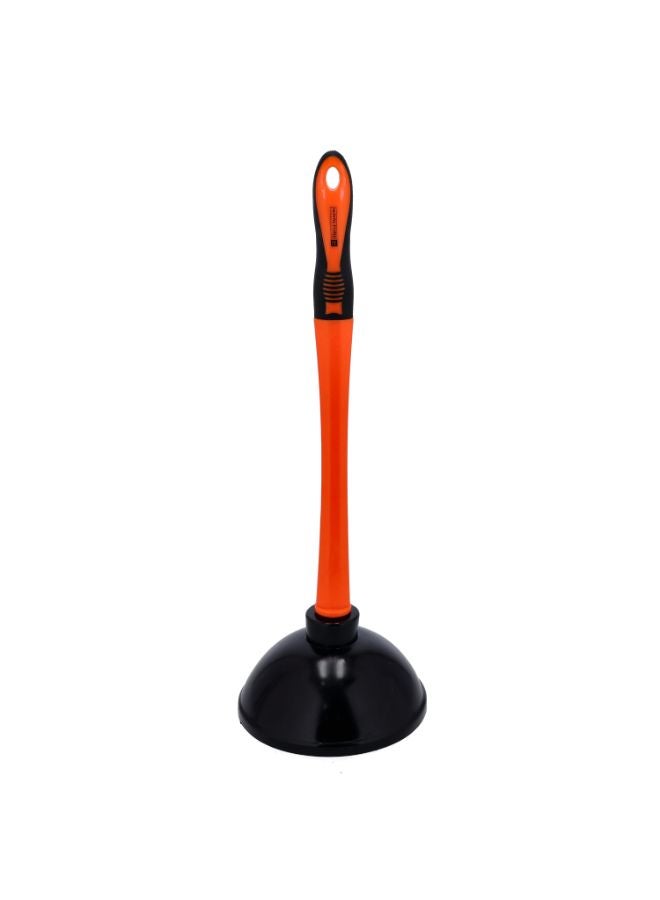 Royalford Toilet Plunger Premium Quality Cleaning Accessories Multicolor Assorted Orange/ Black 15x15x43cm  - Image 1