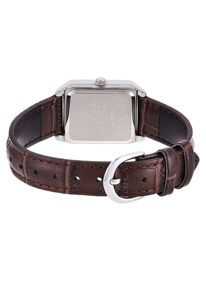 Women's Leather Analog Wrist Watch LTP-V007L-7E2UDF Brown - v1670852367/N40717589A_2