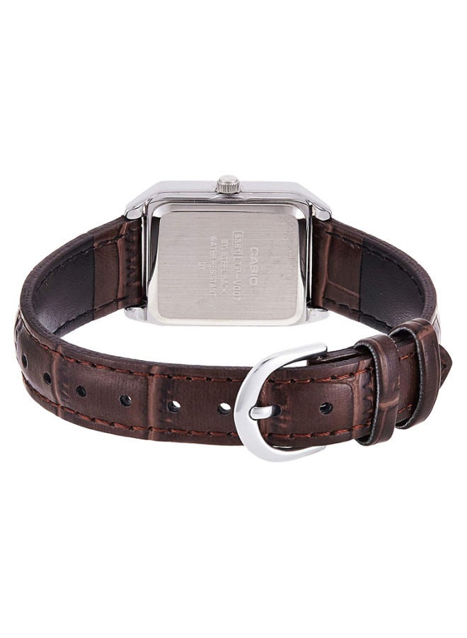CASIO Women's Leather Analog Wrist Watch LTP-V007L-7E2UDF Brown  - Image 2