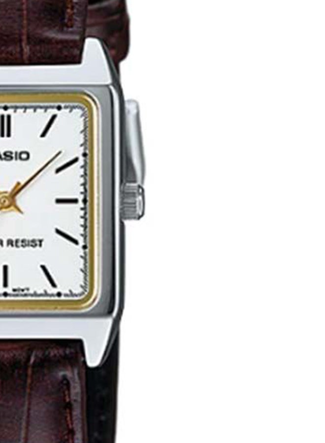 CASIO Women's Leather Analog Wrist Watch LTP-V007L-7E2UDF Brown  - Image 5