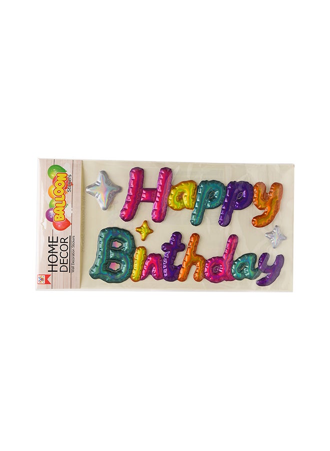 Dollar Plus Happy Birthday Shining Puffy Wall Sticker May Vary Multicolour  - Image 3