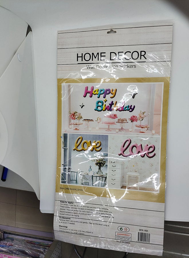 Dollar Plus Happy Birthday Shining Puffy Wall Sticker May Vary Multicolour  - Image 2