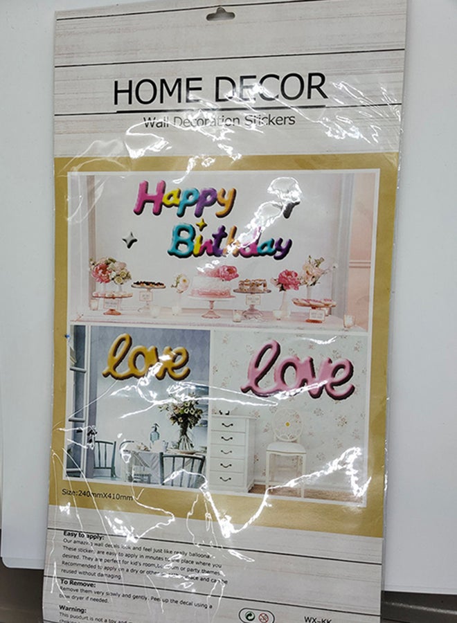 Dollar Plus Happy Birthday Shining Puffy Wall Sticker May Vary Multicolour  - Image 5