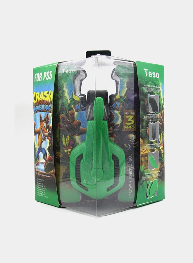 تيسو سماعة رأس كراش بانديكوت سلكية للألعاب بتصميم يغطي الرأس لأجهزة بلايستيشن 4/ بلايستيشن 5/ إكس بوكس ون/ إكس بوكس سيريس إكس/ نينتندو سويتش/ جهاز الكمبيوتر - Image 2