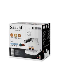 Saachi 3 In 1 Espresso Coffee Maker 1.25 L 1450 W NL-COF-7061-WH White  - Image 4