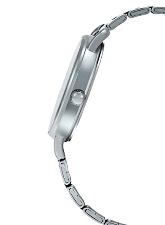 كاسيو ساعة يد كوارتز بعقارب بسوار من الستانلس ستيل طراز LTP-E414D-1ADF أسود/ فضي للنساء - Image 3