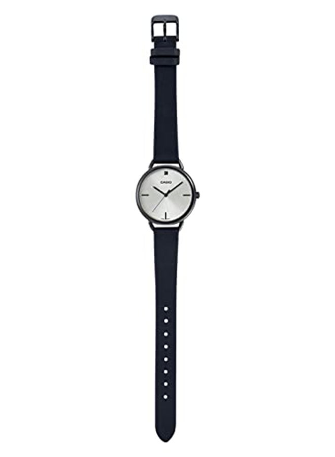 CASIO - Women's Leather Analog Quartz Wrist Watch LTP-E415GRL-1CDF white/Blue - Image 1