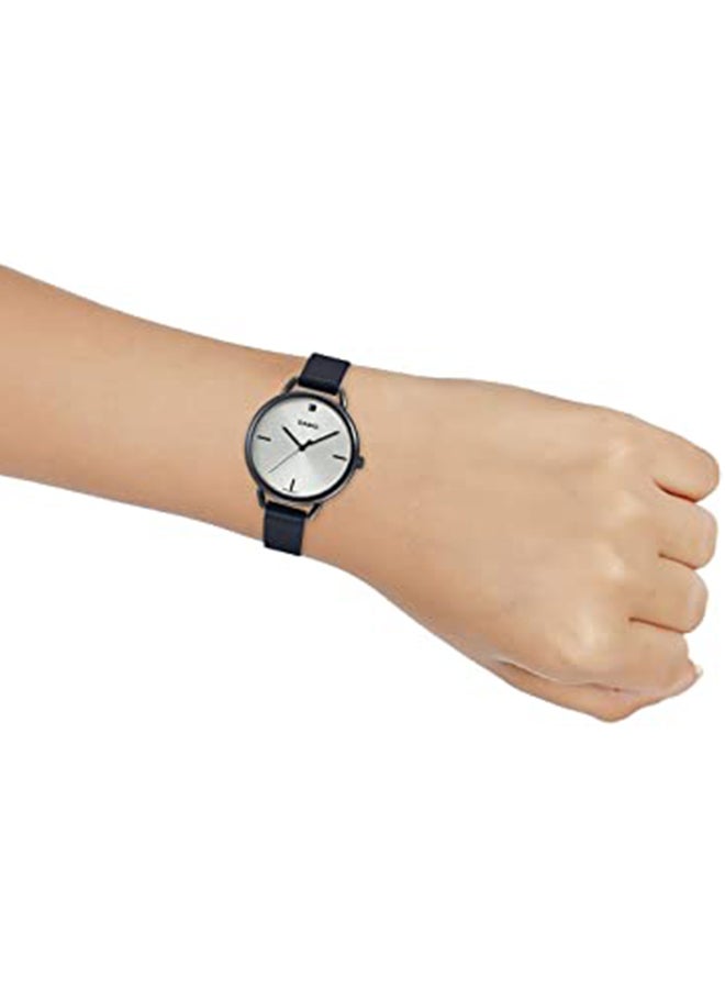 CASIO - Women's Leather Analog Quartz Wrist Watch LTP-E415GRL-1CDF white/Blue - Image 1