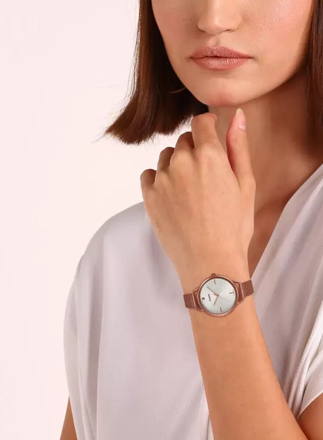 CASIO Women's Stainless Steel Analog Quartz Wrist Watch LTP-E415MR-7CDF white/Gold - Image 2