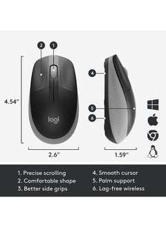 Logitech Wireless Mouse M190 Grey  - Image 5