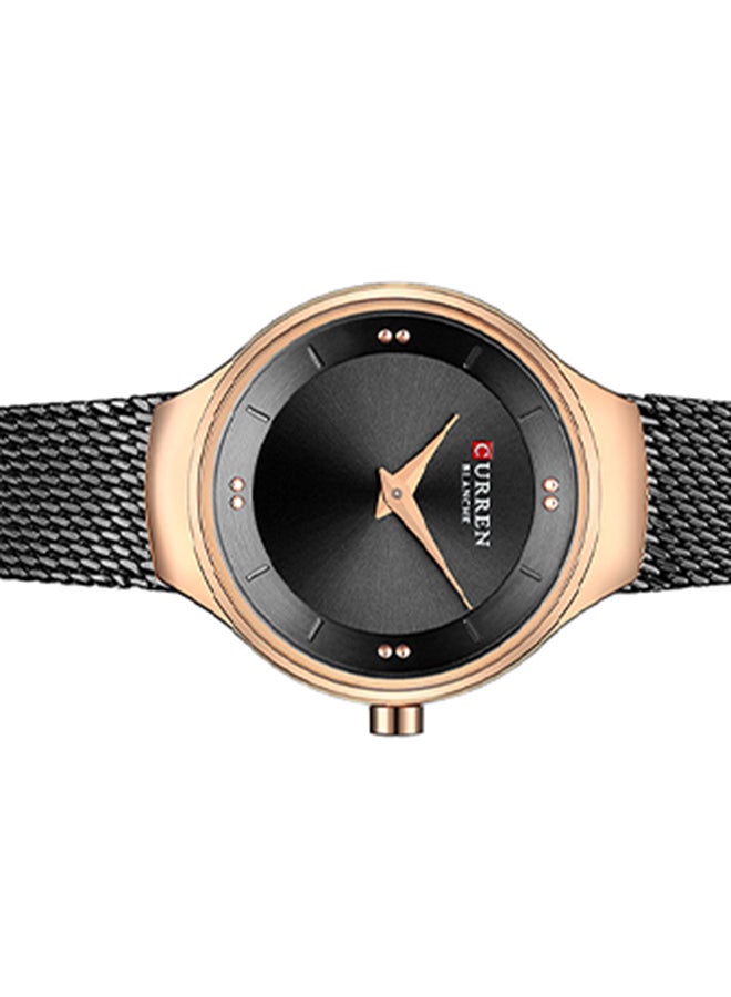 CURREN - Women's Waterproof Stainless Steel Mesh BAnd Quartz Watch 9028 - 27 mm - Black - Image 1