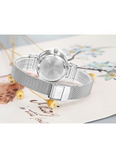 CURREN Women's Waterproof Stainless Steel Mesh BAnd Quartz Watch 9053 - 30 mm - Silver  - Image 4