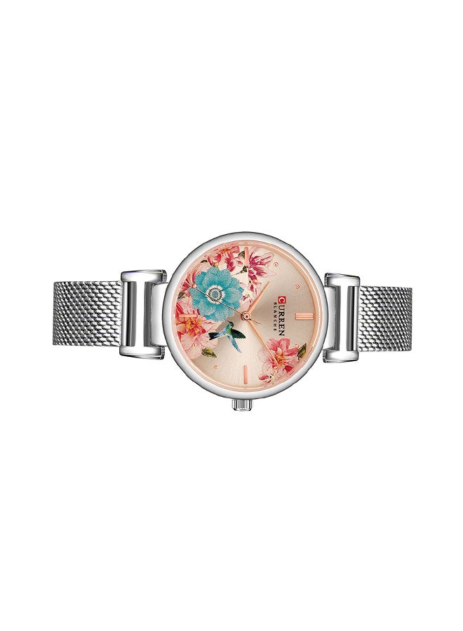 CURREN - Women's Waterproof Stainless Steel Mesh BAnd Quartz Watch 9053 - 30 mm - Silver - Image 1