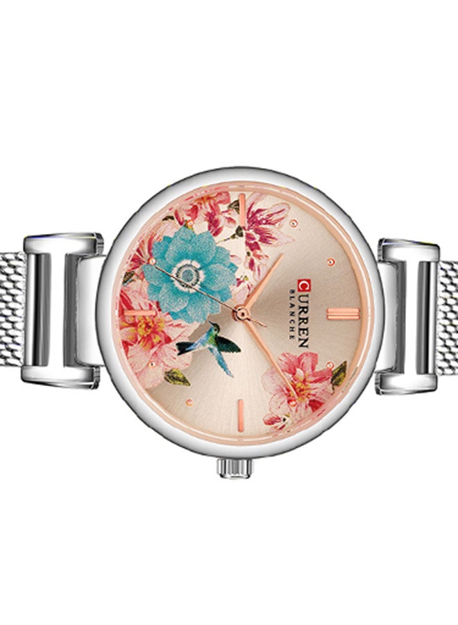 CURREN - Women's Waterproof Stainless Steel Mesh BAnd Quartz Watch 9053 - 30 mm - Silver - Image 1
