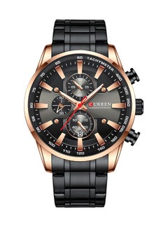 Men's Chronograph Waterproof Stainless Steel BAnd Casual Quartz Watch 8351 - 47 mm - Black