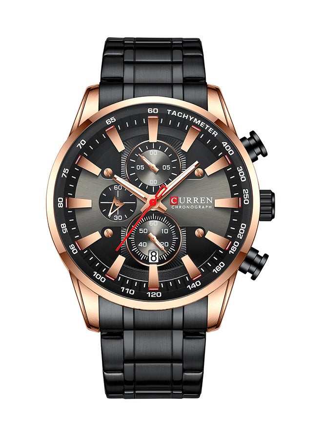 CURREN - Men's Chronograph Waterproof Stainless Steel BAnd Casual Quartz Watch 8351 - 47 mm - Black - Image 1