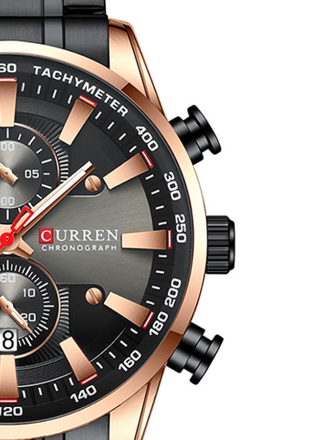 CURREN - Men's Chronograph Waterproof Stainless Steel BAnd Casual Quartz Watch 8351 - 47 mm - Black - Image 1