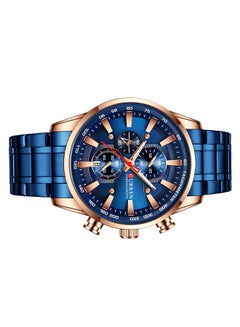CURREN Men's Chronograph Waterproof Stainless Steel BAnd Casual Quartz Watch 8351 - 47 mm - Blue  - Image 4