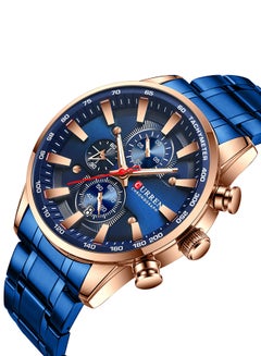 CURREN Men's Chronograph Waterproof Stainless Steel BAnd Casual Quartz Watch 8351 - 47 mm - Blue  - Image 2