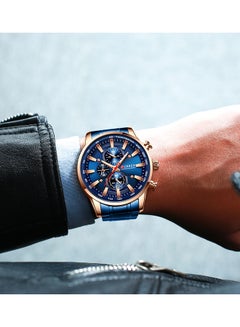 CURREN Men's Chronograph Waterproof Stainless Steel BAnd Casual Quartz Watch 8351 - 47 mm - Blue  - Image 3