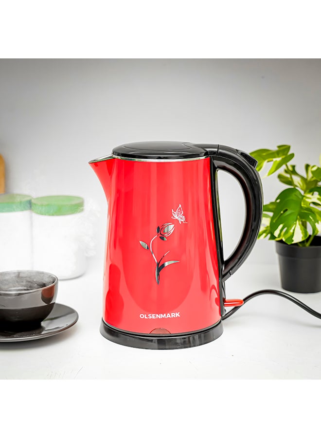 أولسنمارك غلاية كهربائية من الإستانلس ستيل 1.8 L 1500.0 W OMK2355-1 أحمر - Image 2
