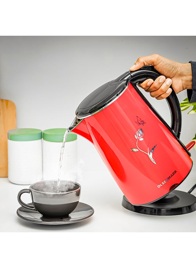 أولسنمارك غلاية كهربائية من الإستانلس ستيل 1.8 L 1500.0 W OMK2355-1 أحمر - Image 3