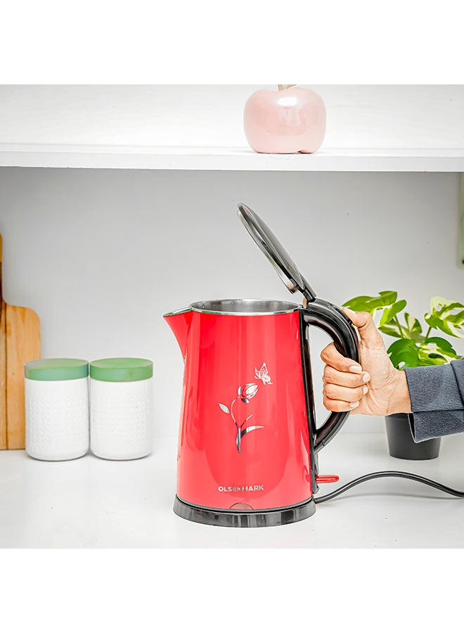 أولسنمارك غلاية كهربائية من الإستانلس ستيل 1.8 L 1500.0 W OMK2355-1 أحمر - Image 4