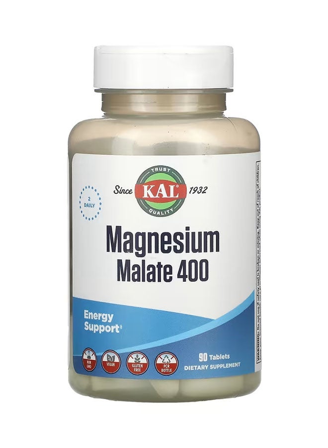 KAL - Magnesium Malate 400 Dietary Supplement - 90 Tablets - Image 1
