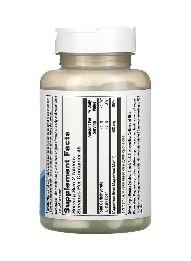 KAL - Magnesium Malate 400 Dietary Supplement - 90 Tablets - Image 1