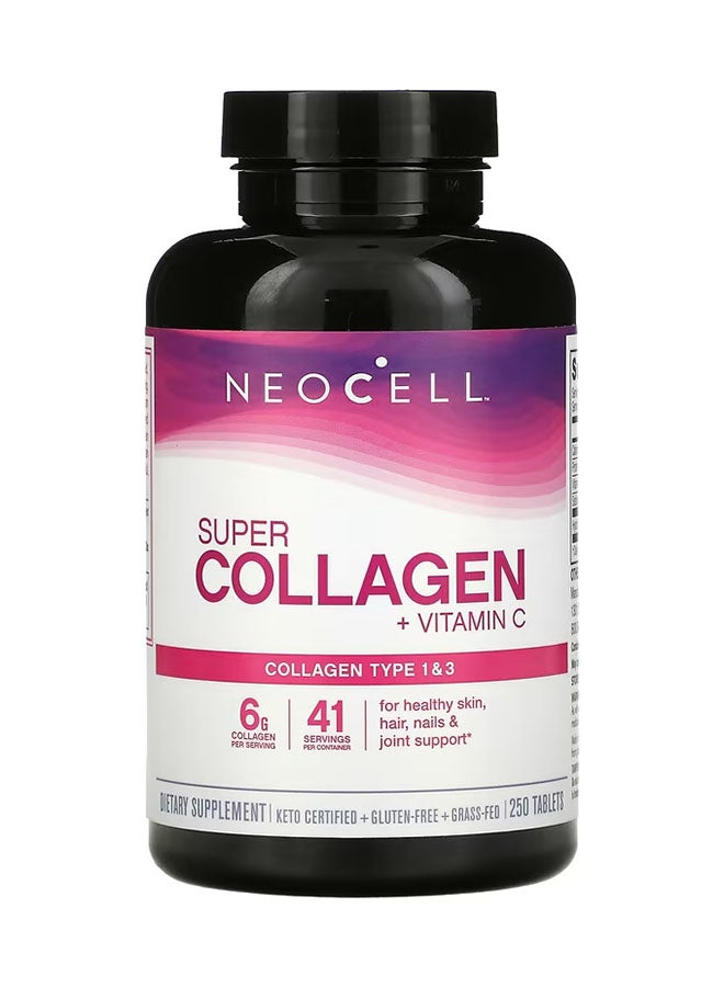 GNC NeoCell, Super Collagen + Vitamin C, 250 Tablets - Image 1