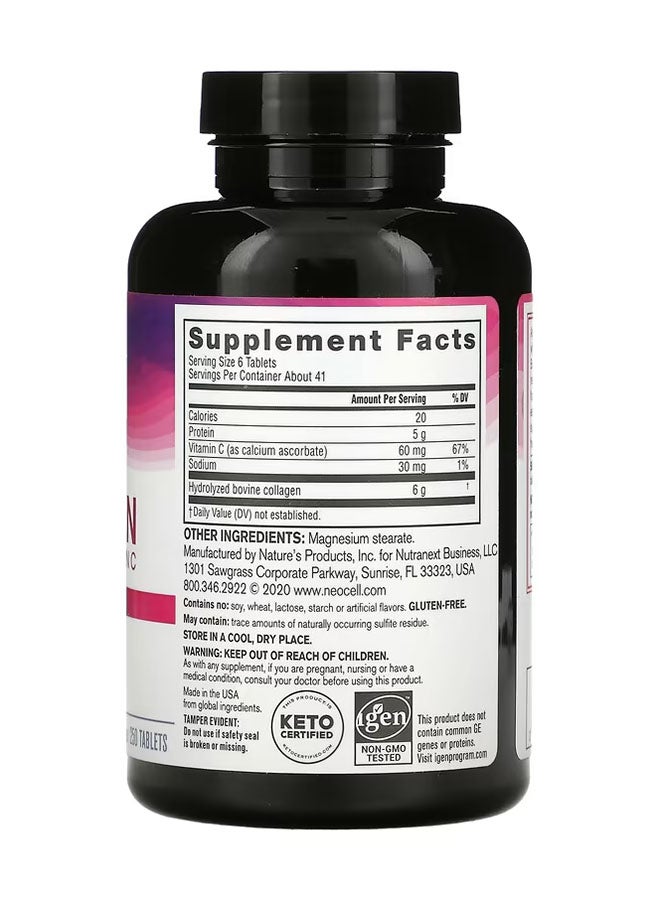 GNC NeoCell, Super Collagen + Vitamin C, 250 Tablets - Image 2