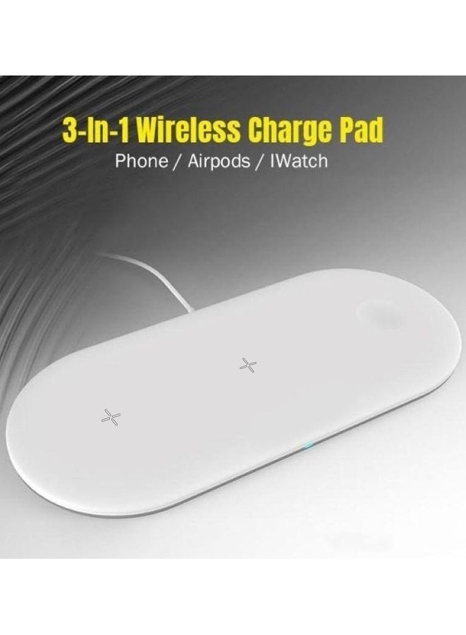 MARGOUN Wireless Charger Pad 15W 3 in 1 for iPhone 14 Series Apple Watch 8/Ultra AirPods 3/Pro 2 Compatible with All Qi Enabled Devices White - Image 5