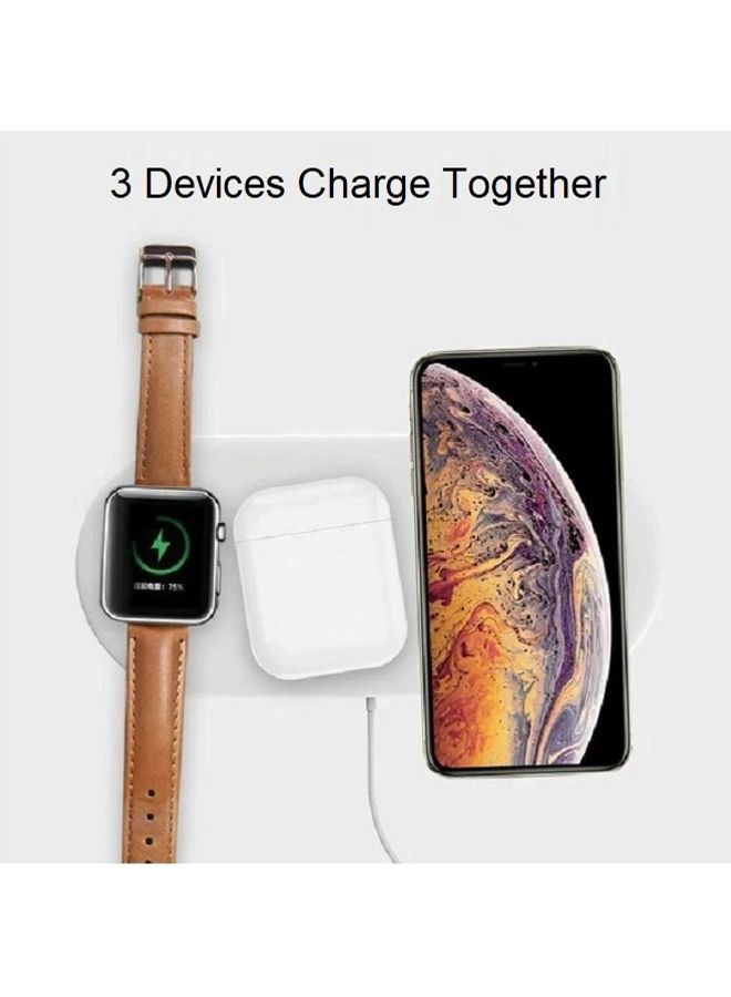 MARGOUN 3-in-1 Qi Wireless Charging Station Dock for Apple Devices iPhone 14 Series / iWatch/ AirPods White  - Image 3